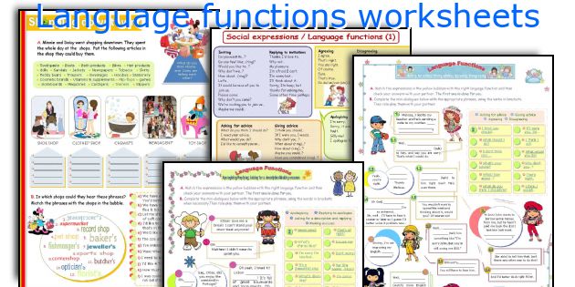 Language functions worksheets