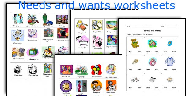 Needs and wants worksheets