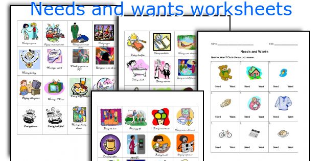 Needs and wants worksheets