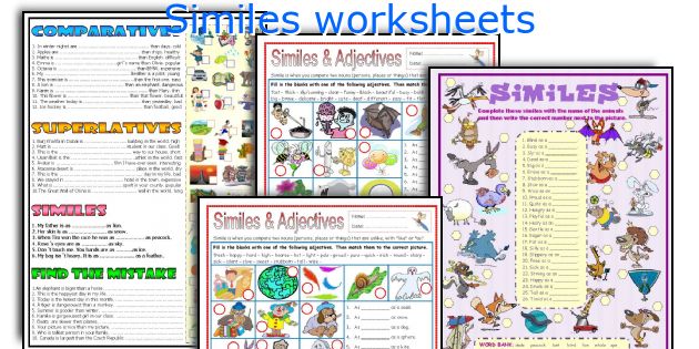 Similes worksheets