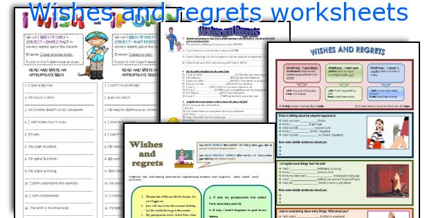 Wishes and regrets worksheets