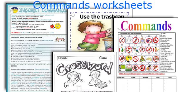 Commands worksheets