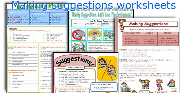 Making suggestions worksheets