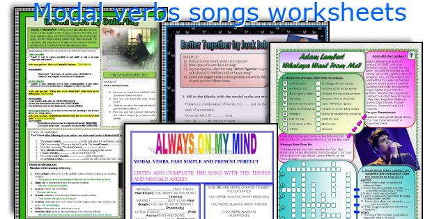 Modal verbs songs worksheets