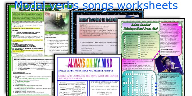 Modal verbs songs worksheets