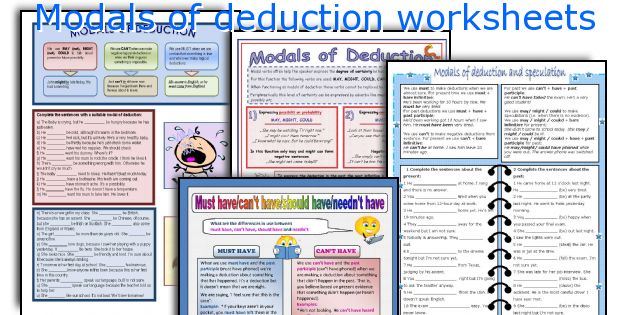 Modals of deduction worksheets