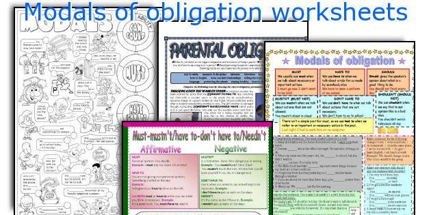 Modals of obligation worksheets