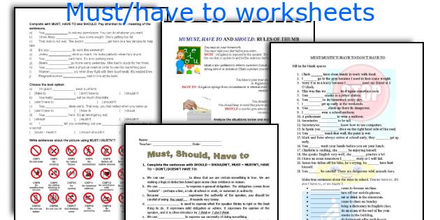 Must/have to worksheets