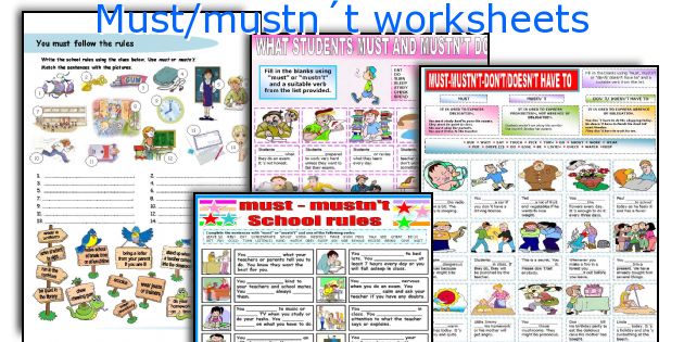 Must/mustn´t worksheets