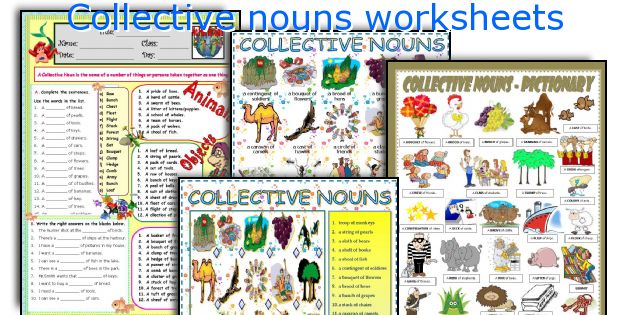 Collective nouns worksheets