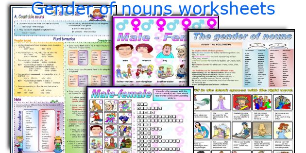 Gender of nouns worksheets