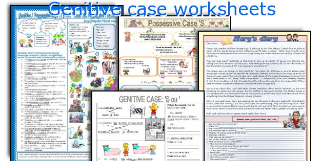 Genitive case worksheets