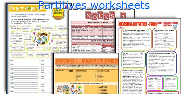 Partitives worksheets