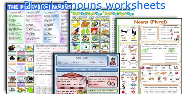 Plural of nouns worksheets