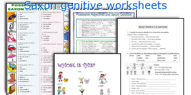 Saxon genitive worksheets