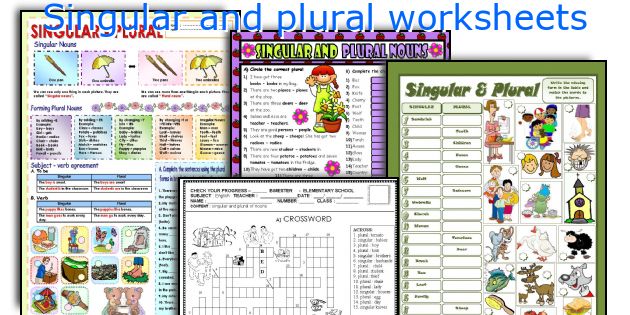 Singular and plural worksheets