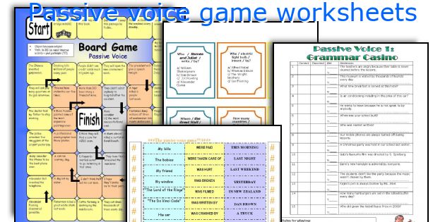 Passive voice game worksheets