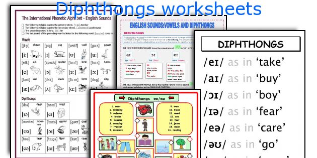 Diphthongs worksheets