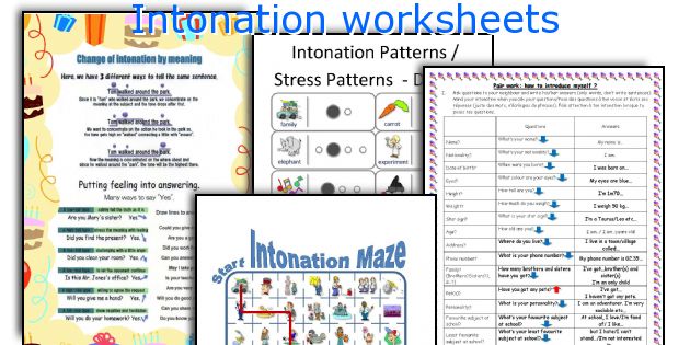 Intonation worksheets