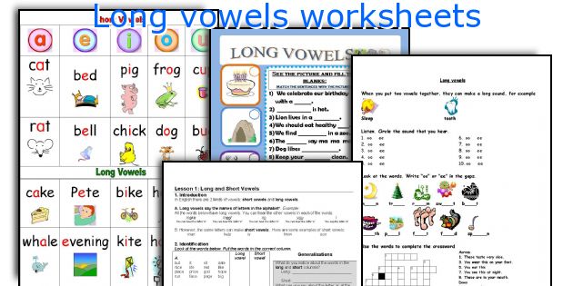 Long vowels worksheets