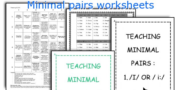 Minimal pairs worksheets