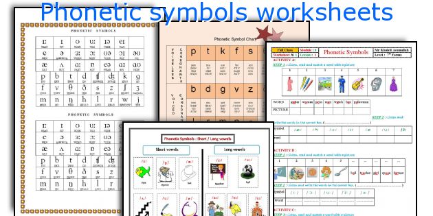 Phonetic symbols worksheets