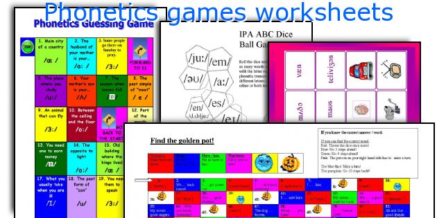 Phonetics games worksheets