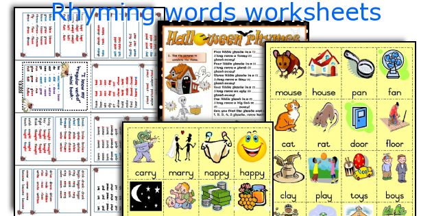 Rhyming words worksheets