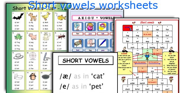 Short vowels worksheets