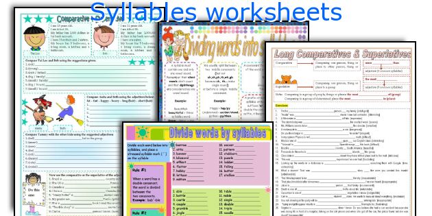 Syllables worksheets