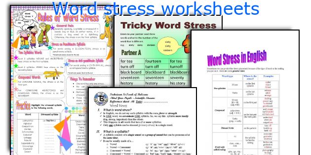 Word stress worksheets