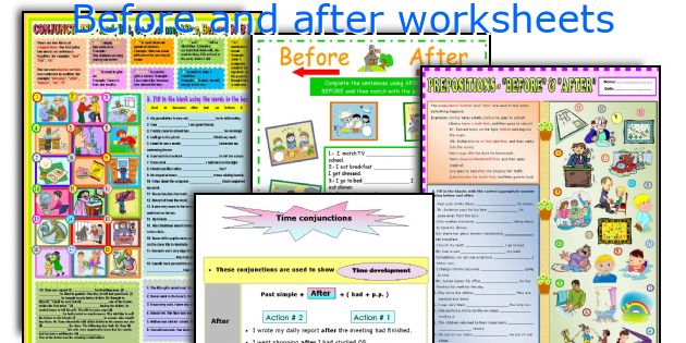 Before and after worksheets