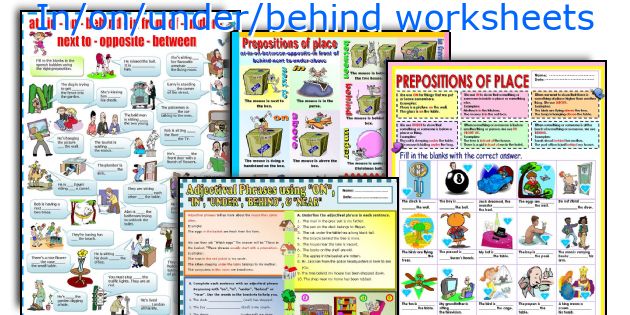 In/on/under/behind worksheets