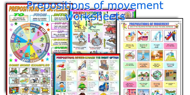 Prepositions of movement worksheets