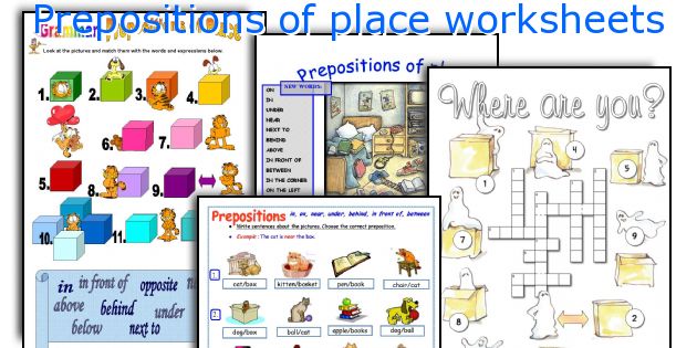 Prepositions of place worksheets