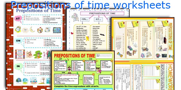 Prepositions of time worksheets