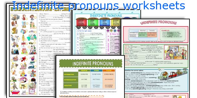 Indefinite pronouns worksheets