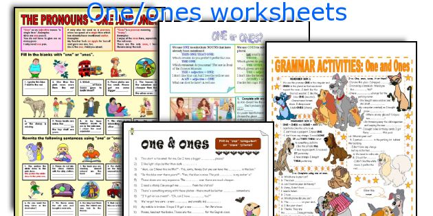 One/ones worksheets