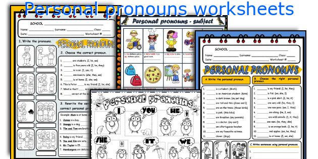 Personal pronouns worksheets