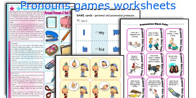 Pronouns games worksheets
