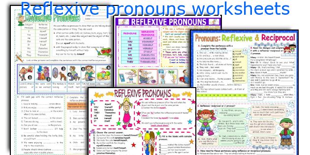 Reflexive pronouns worksheets