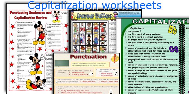 Capitalization worksheets