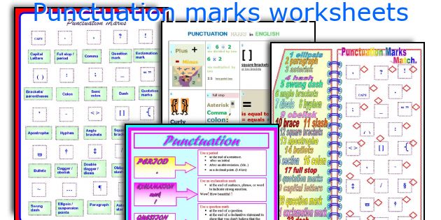 Punctuation marks worksheets