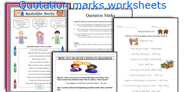 Quotation marks worksheets