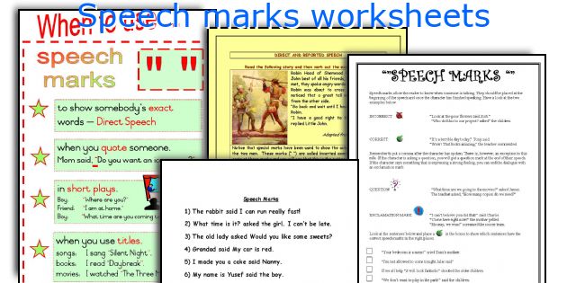 Speech marks worksheets