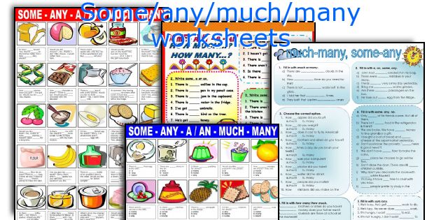 Some/any/much/many worksheets