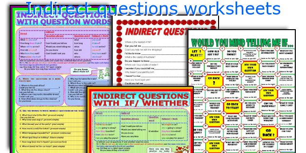 Indirect questions worksheets