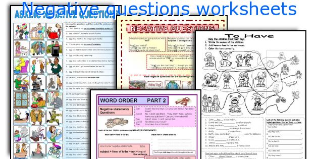 Negative questions worksheets