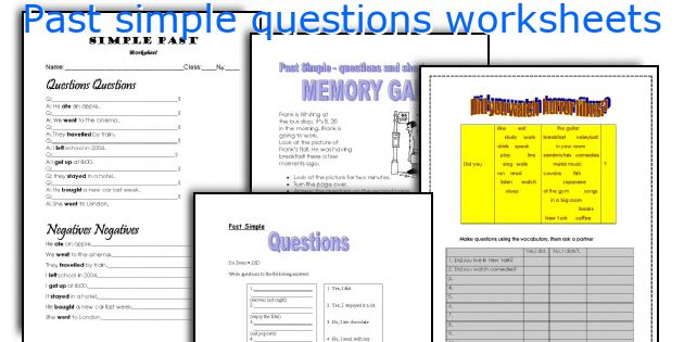 Past simple questions worksheets