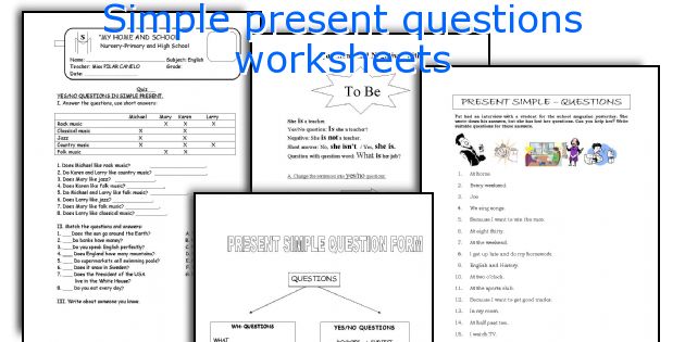 Simple present questions worksheets